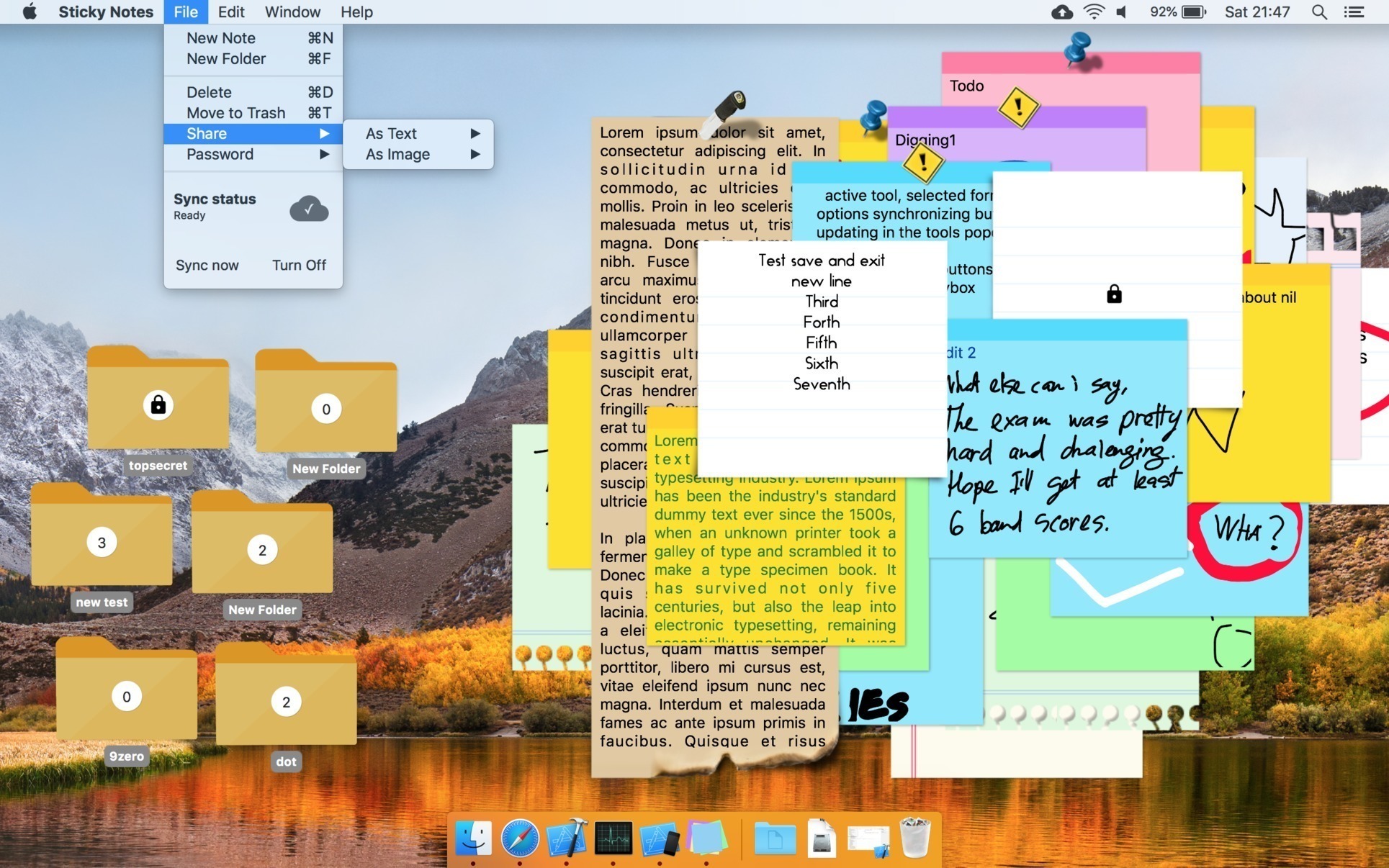 how to apply sticky notes on mac